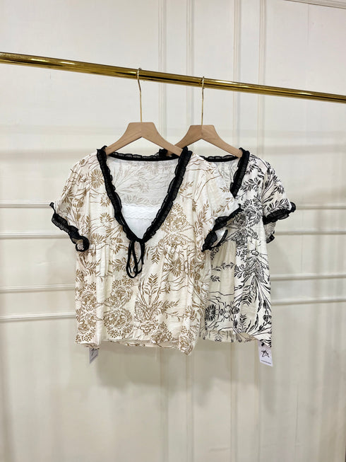 V-neck Short Sleeves Summer Casual Tops